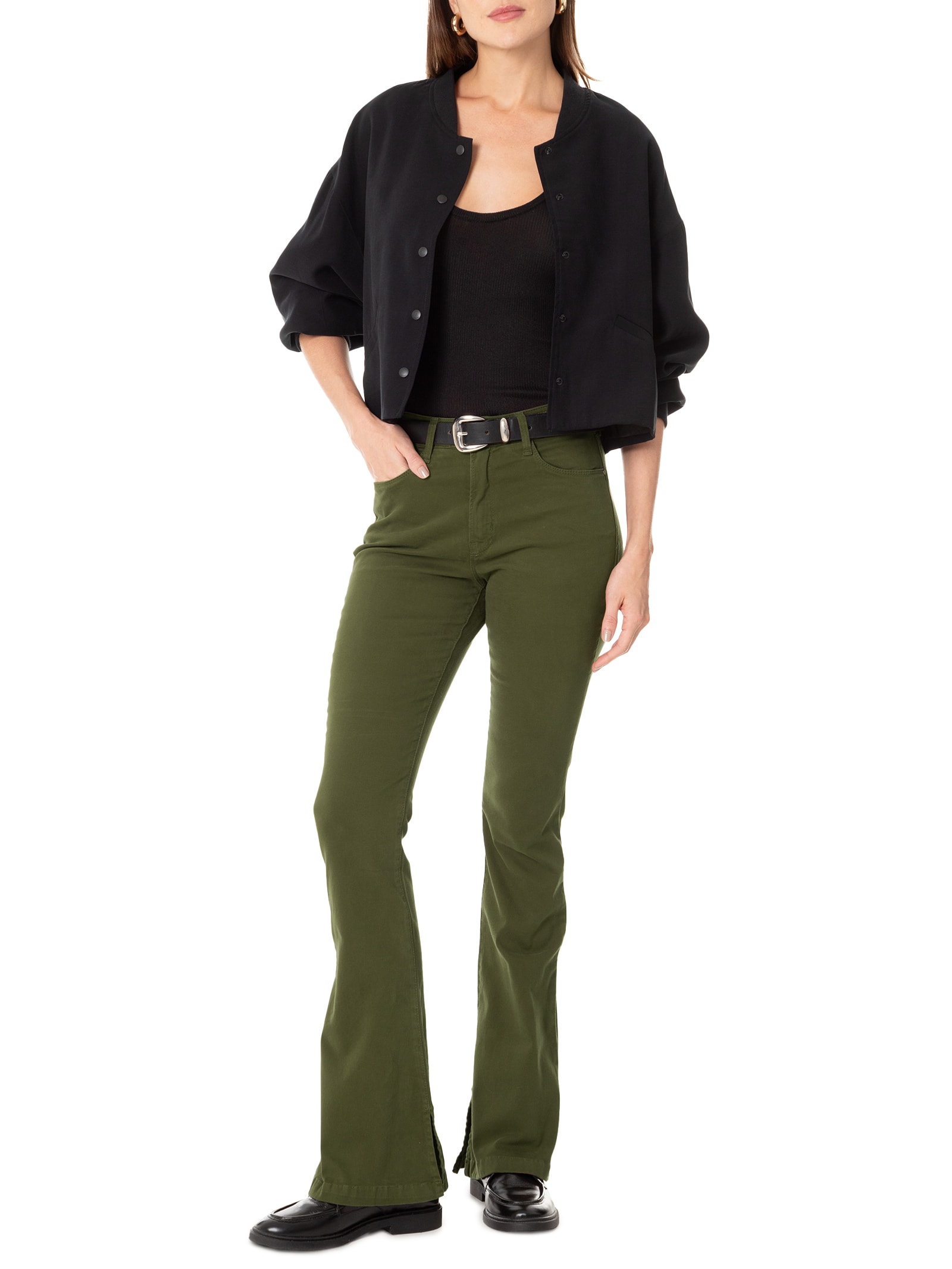 Calça Feminina Sarja Com Elastano Verde Lez A Lez