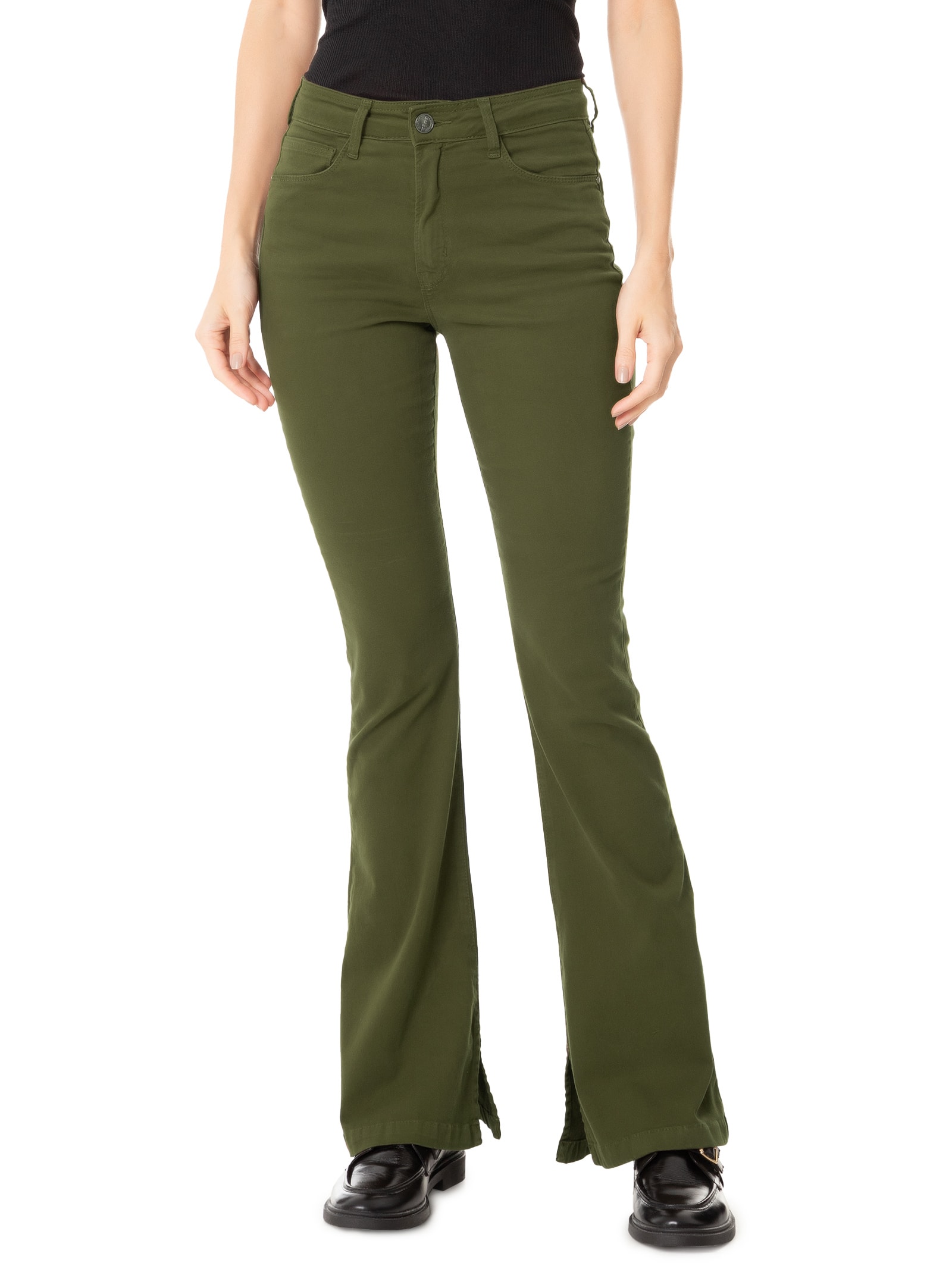 Calça Feminina Sarja Com Elastano Verde Lez A Lez