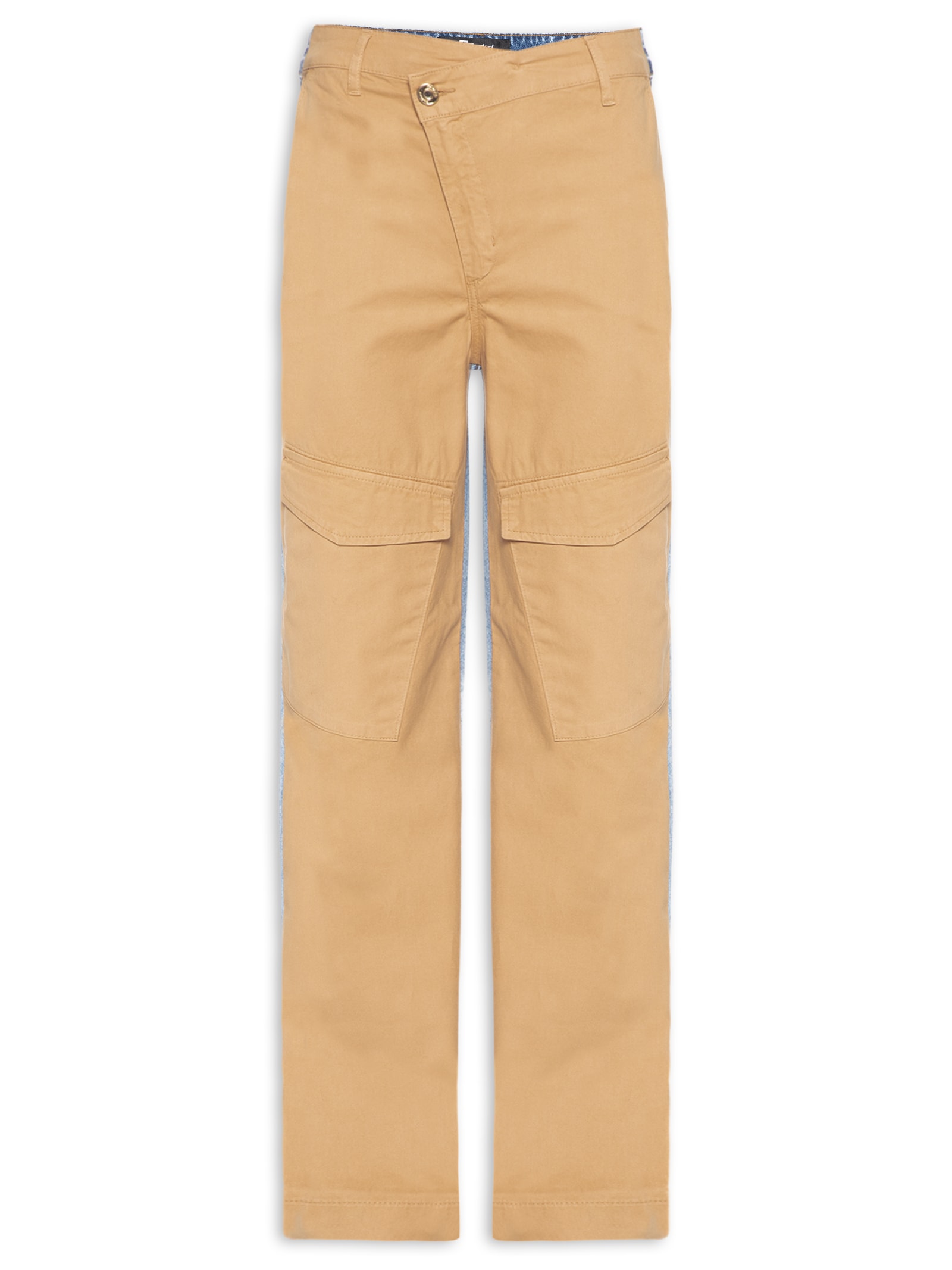 Calça Feminina Sarja Com Jeans Leoni Low Bege Colcci