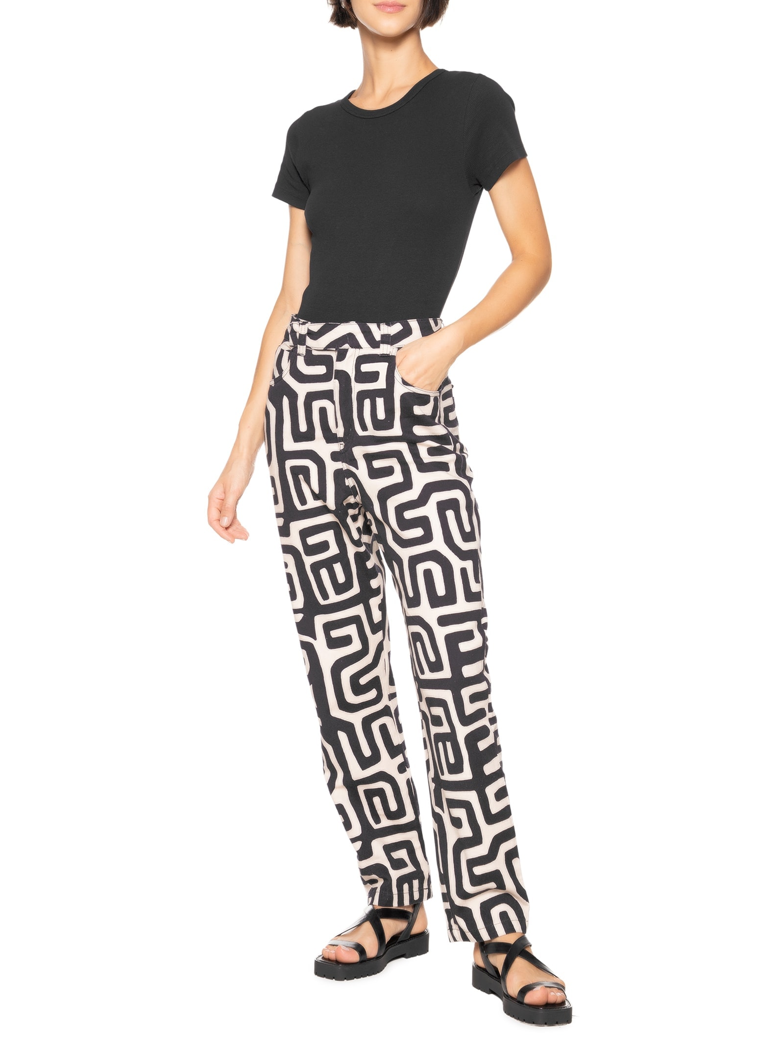 Calça Feminina Sarja Cós Transpassado Branco Cacay