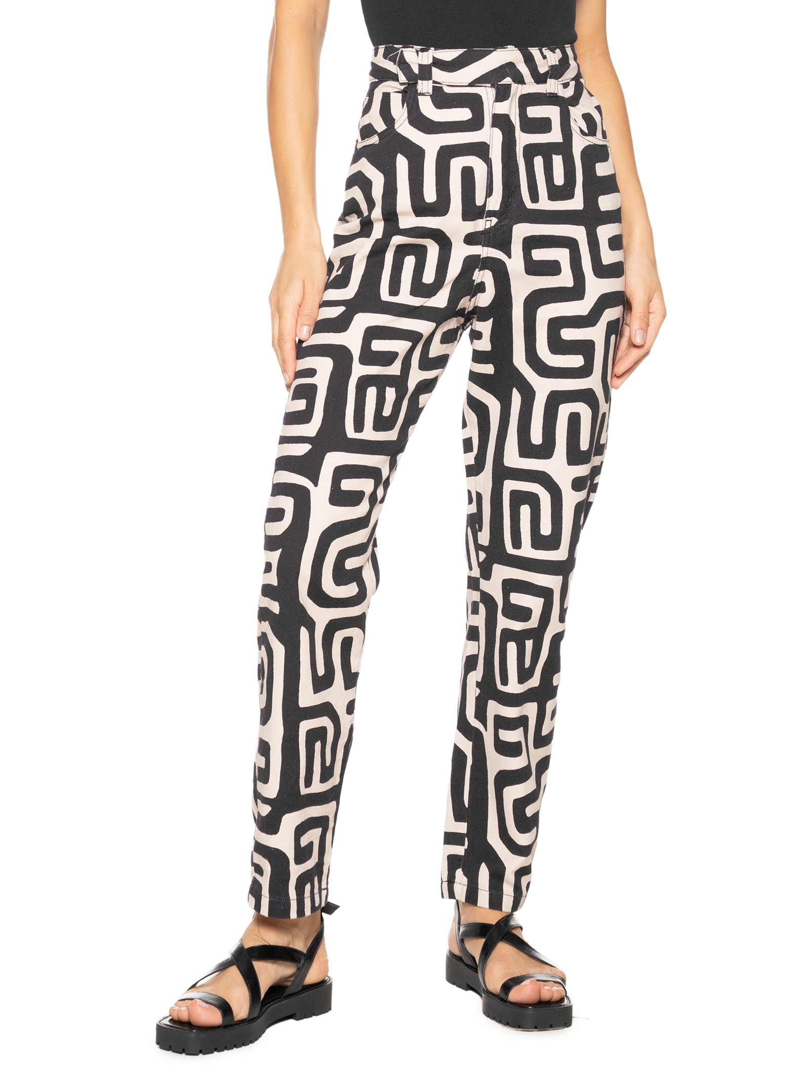 Calça Feminina Sarja Cós Transpassado Branco Cacay