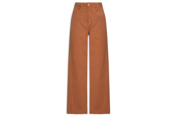 Calça Feminina Sarja Costura Deslocada - Marrom