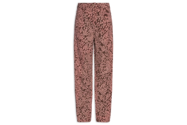 Calça Feminina Sarja Estampa Felina - Marrom