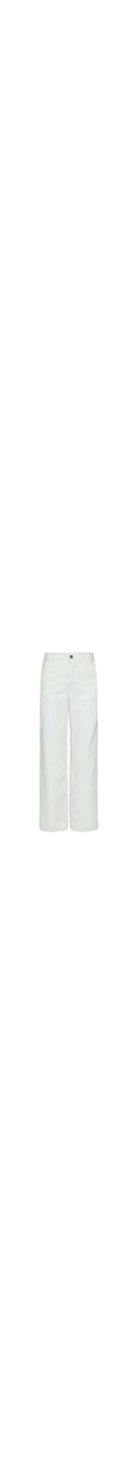 Calça Feminina Sarja Estampa Listra Azul Luar - Branco