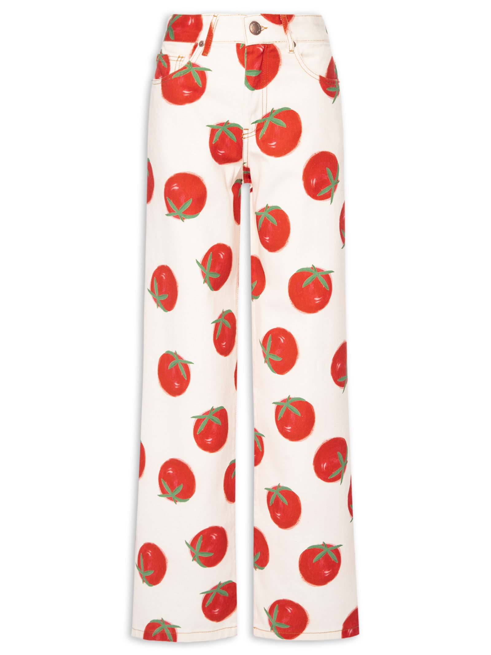 Calça Feminina Sarja Faver Tomatinhos Vermelho Farm