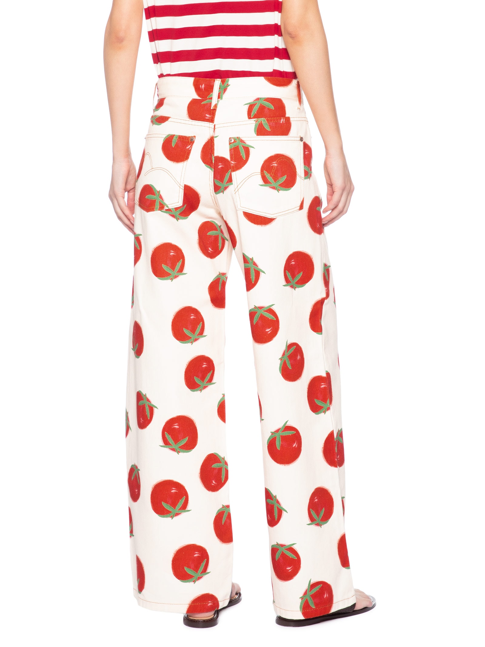 Calça Feminina Sarja Faver Tomatinhos Vermelho Farm