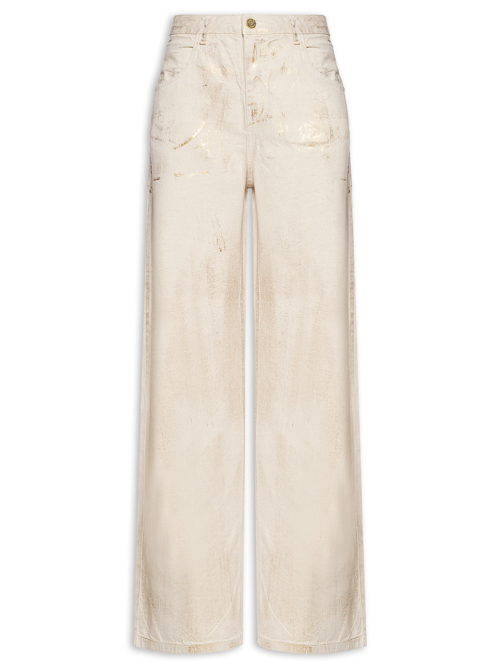 Calça Feminina Sarja Foil Dourada Cantão