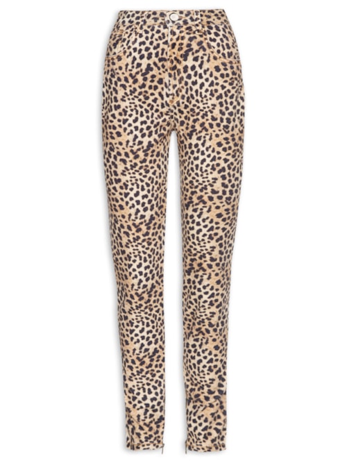 Calça Feminina Sarja Héstia Skinny Super High – Animal Print
