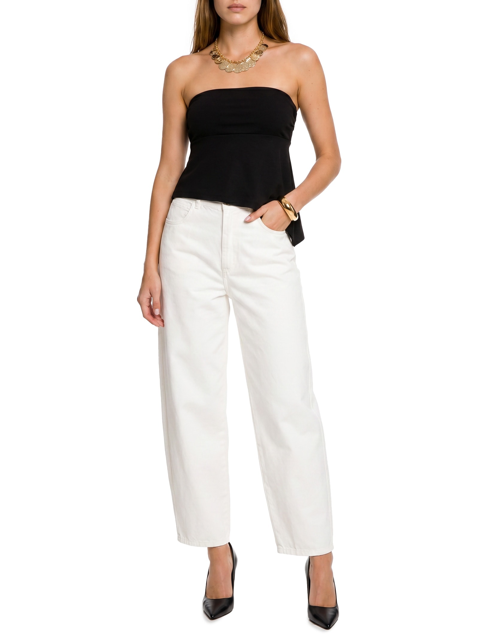 Calça Feminina Sarja Joana Barril Off White Colcci