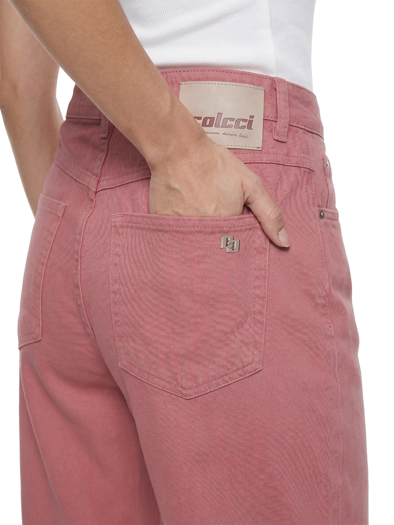 Calça Feminina Sarja Joana Barril Rosa Colcci