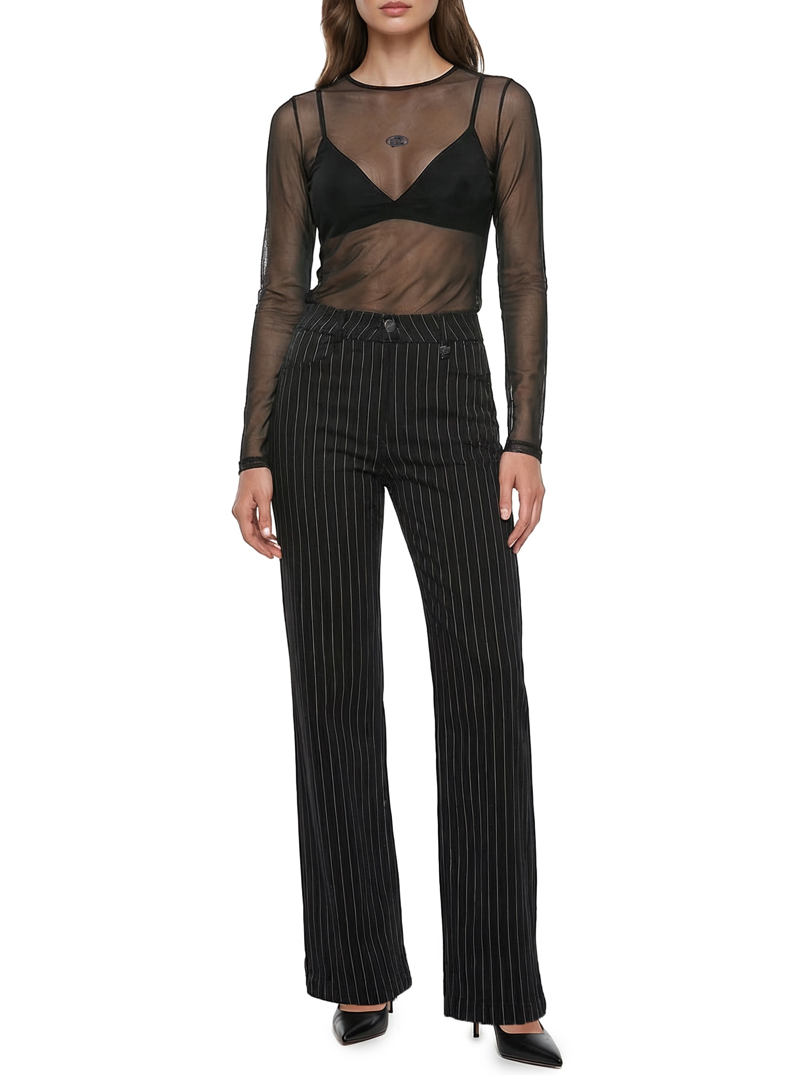 Calça Feminina Sarja Juliette Estampada Preto Colcci