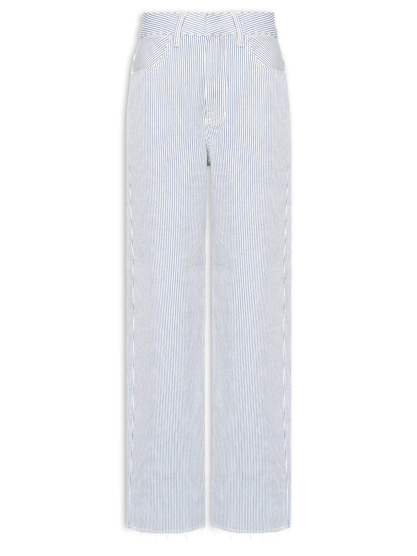 Calça Feminina Sarja Listra Denim Reta Azul Dress To