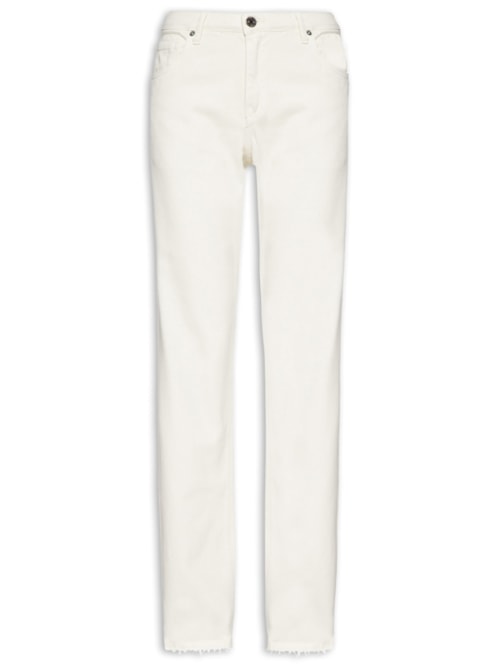 Calça Feminina Sarja Low Rise Stoned - Bege