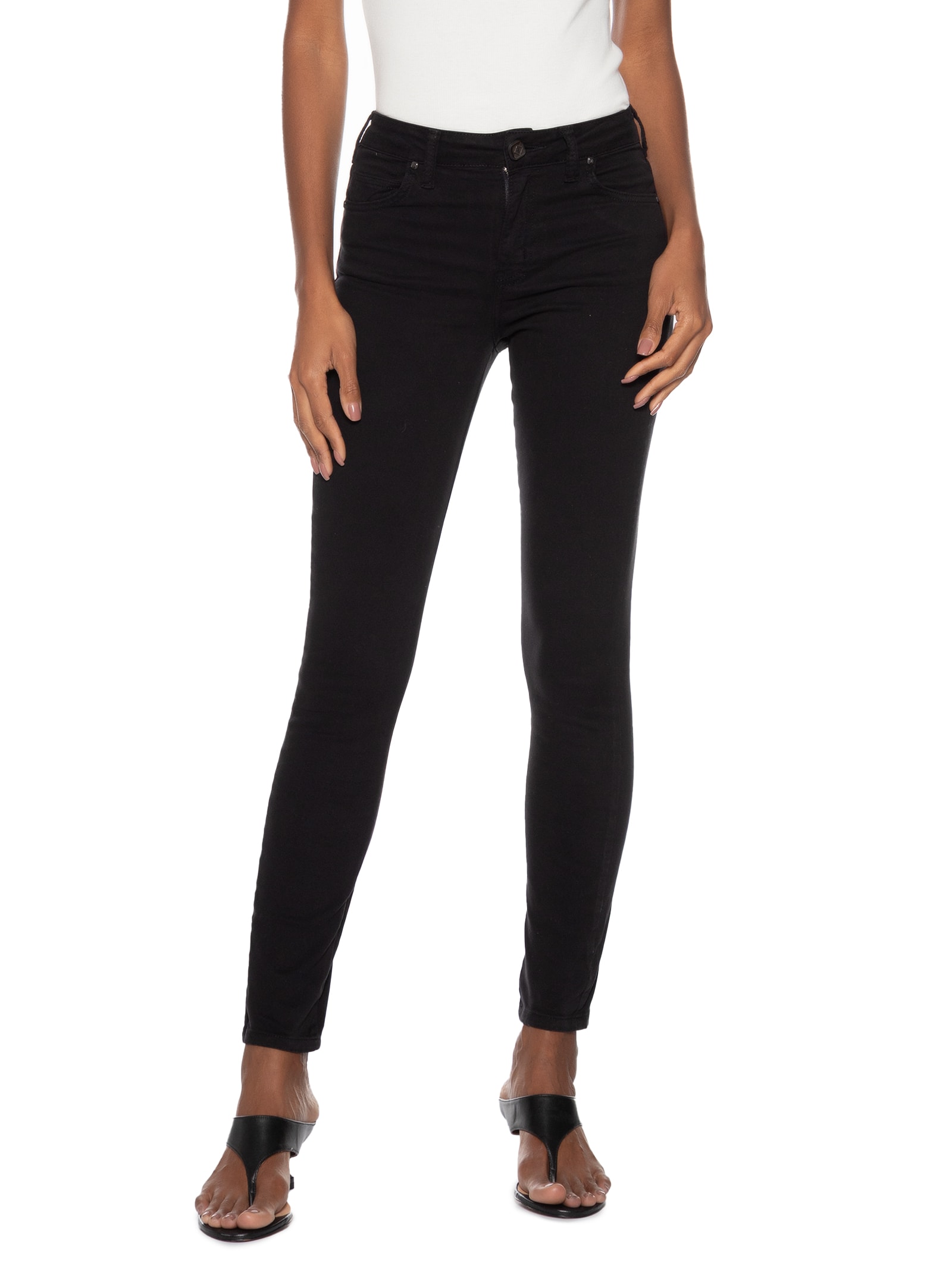 Calça Feminina Sarja Marisa 2 Cigarrete Preto Forum
