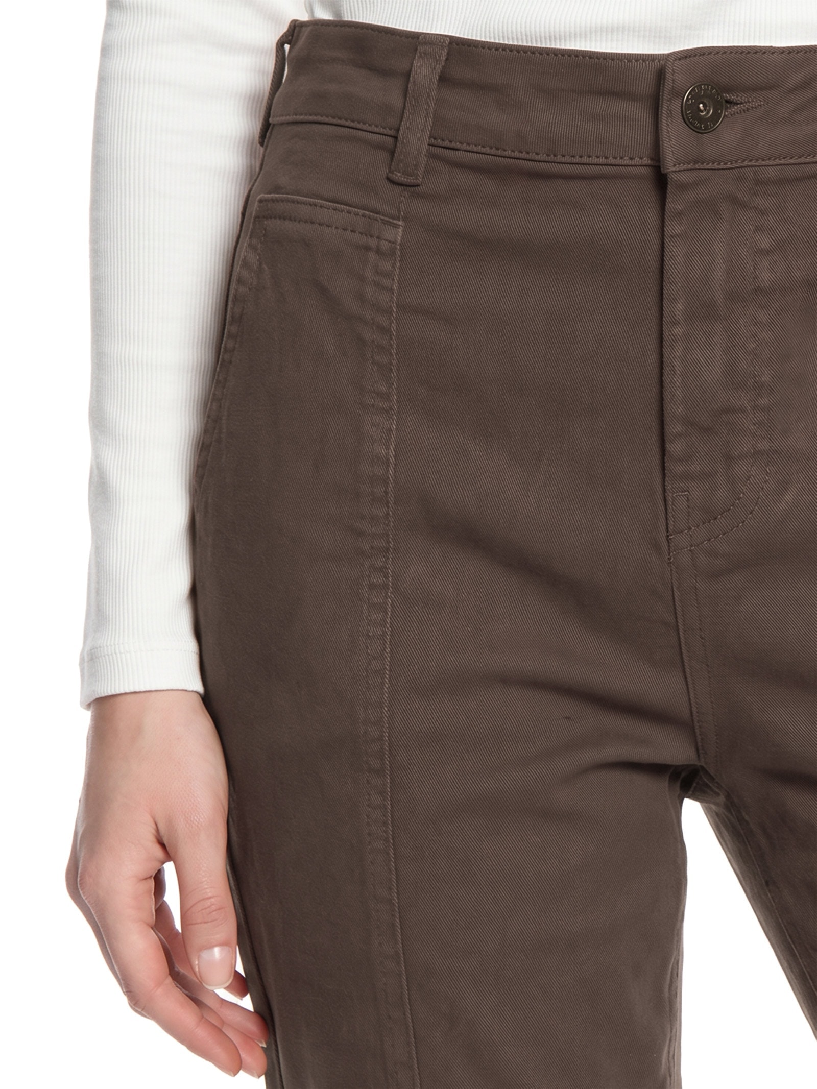 Calça Feminina Sarja Marrom Lez A Lez