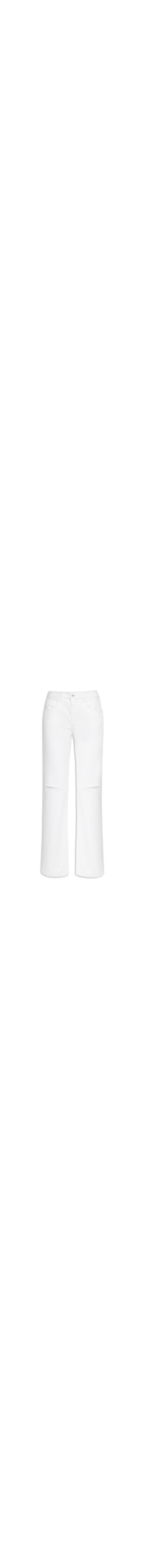 Calça Feminina Sarja Mini Flare Esmirilhados - Off White