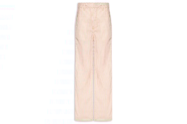 Calça Feminina Sarja Mix Listras - Vermelho