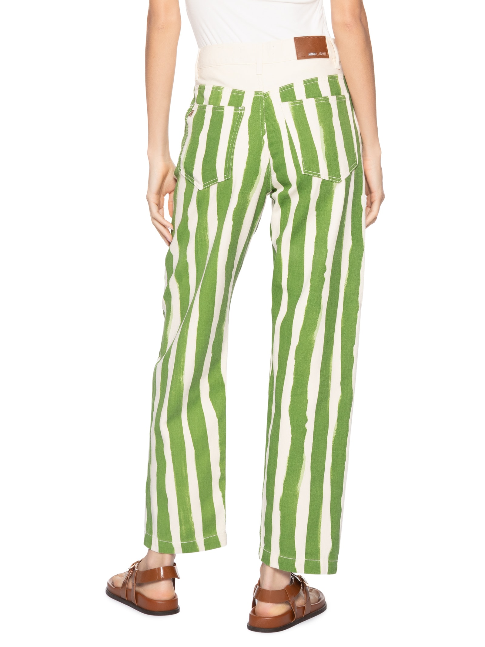 Calça Feminina Sarja Nipper Estampa Listras Verde Animale Jeans