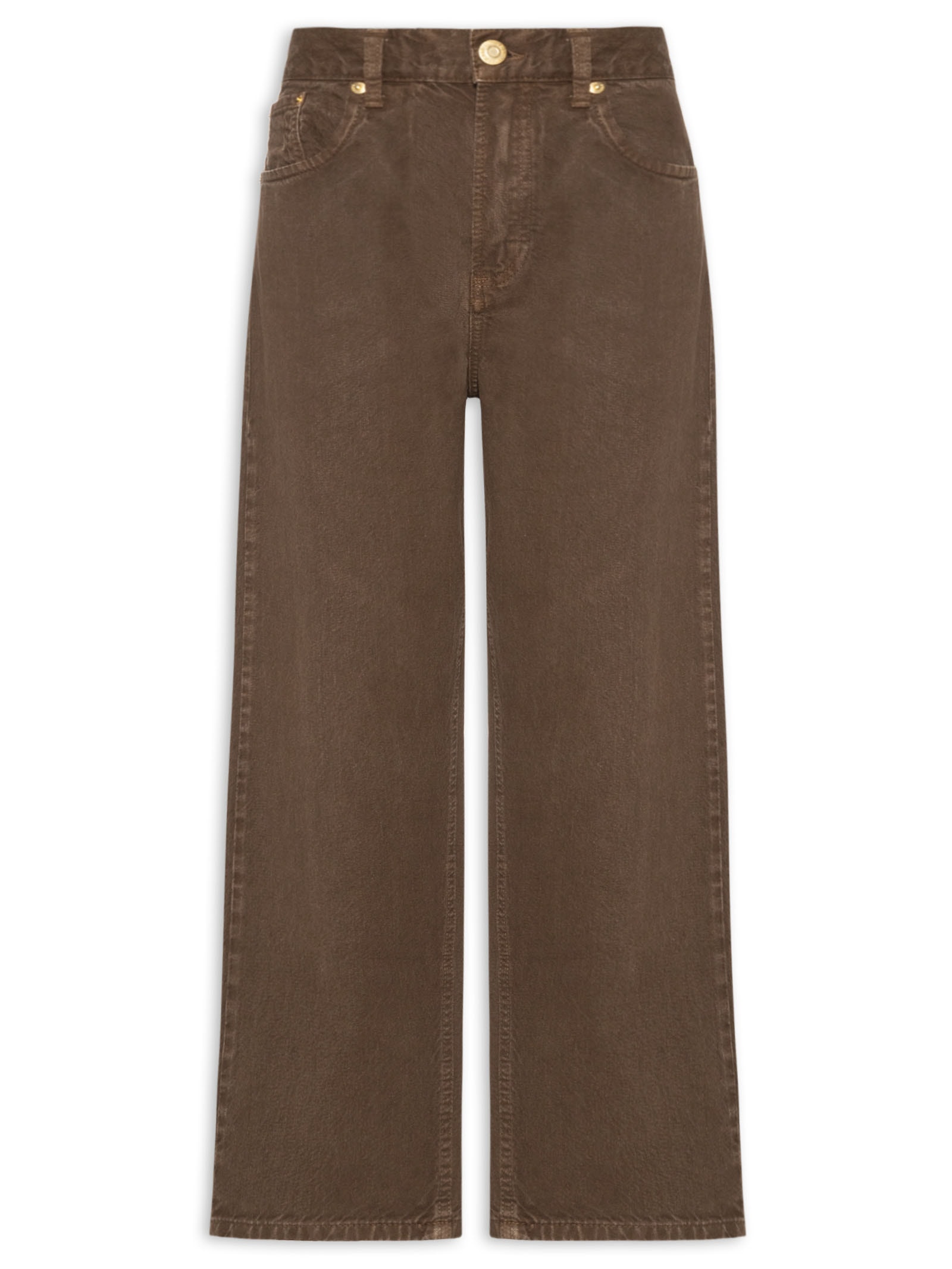 Calça Feminina Sarja Nipper Stoned Marrom Animale Jeans
