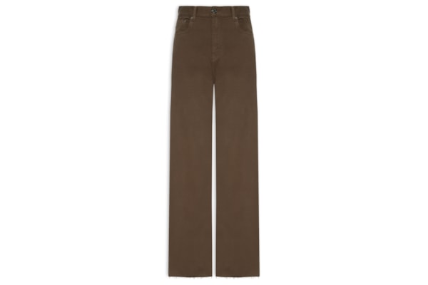 Calça Feminina Sarja Pantalona Barra A Fio - Marrom