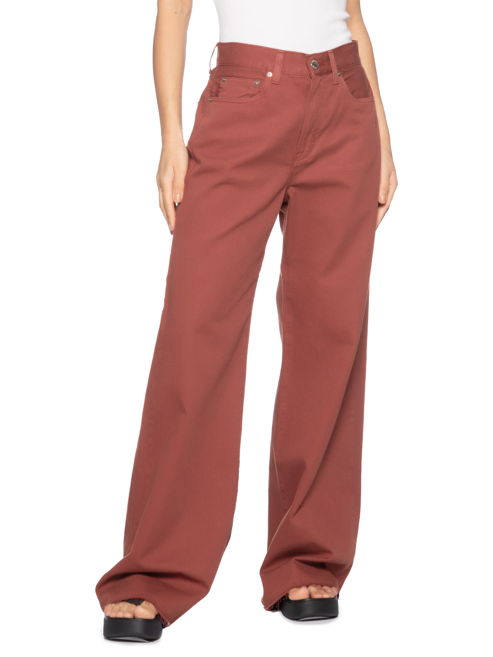  Calça Feminina Sarja Pantalona Color Vermelho Animale Jeans