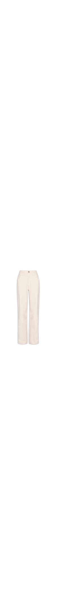 Calça Feminina Sarja Raquel Wide Leg - Bege
