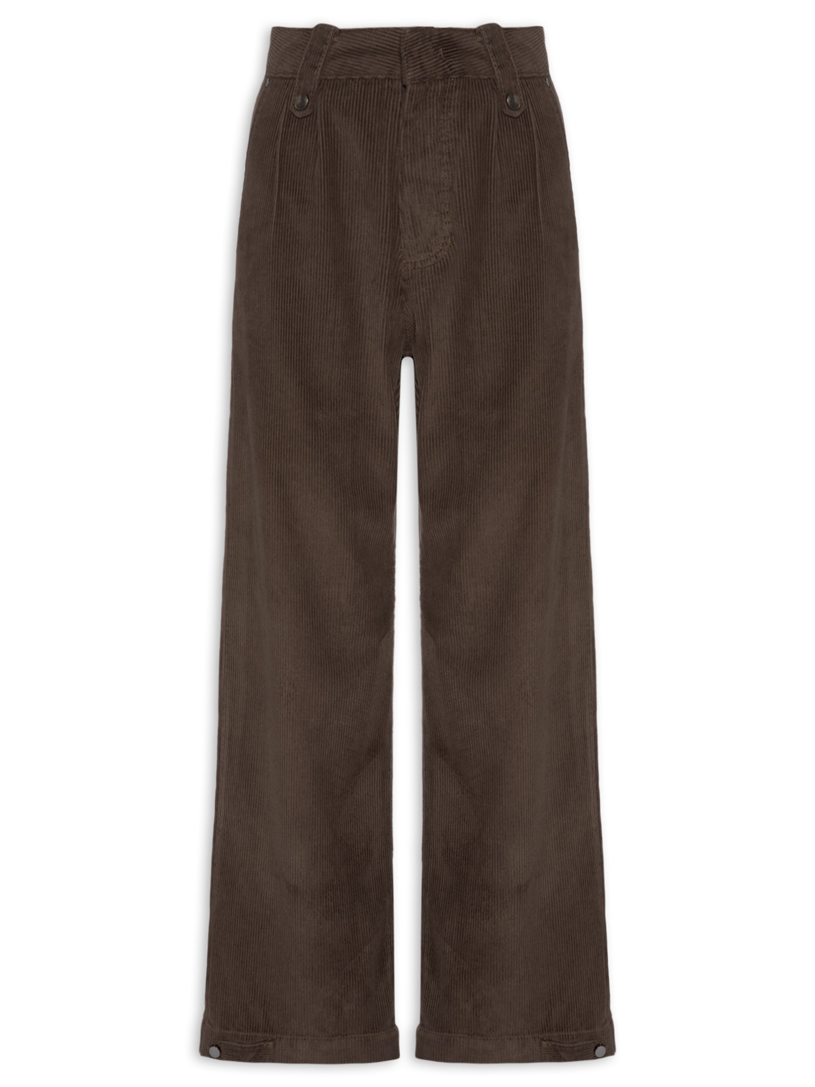 Calça Feminina Sarja Reta Cotelê Marrom Animale Jeans