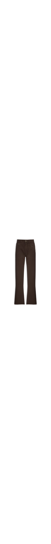 Calça Feminina Sarja Reta Cropped Lateral Tacha - Marrom