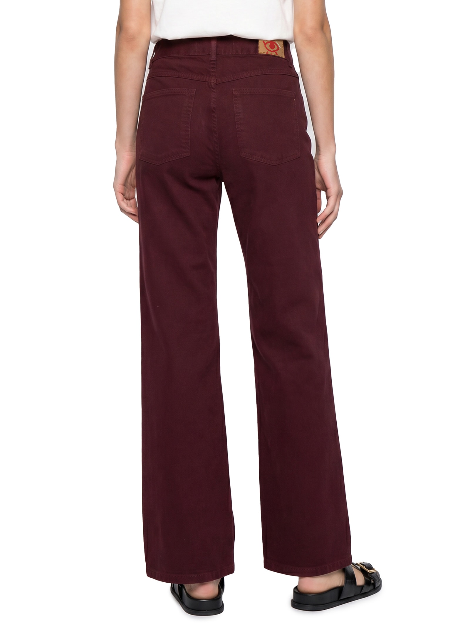 Calça Feminina Sarja Reta Devaneio Vermelho Cantão