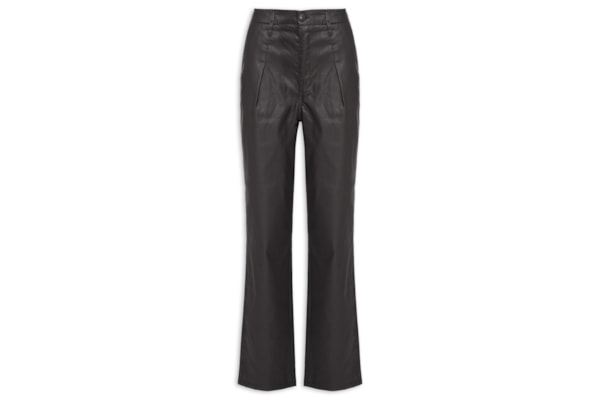 Calça Feminina Sarja Reta Resinada - Marrom