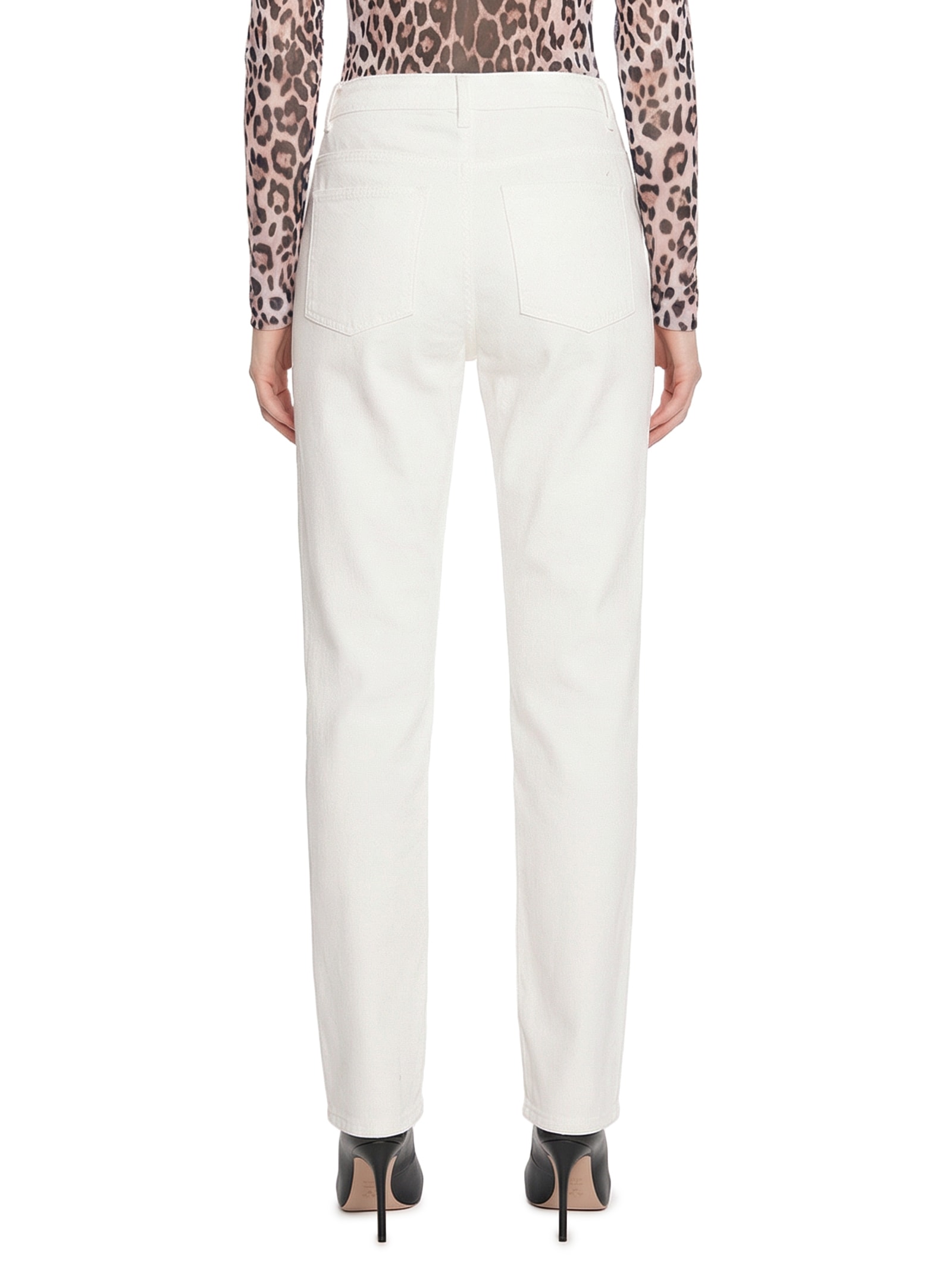 Calça Feminina Sarja Reta Super High Branco Lança Perfume