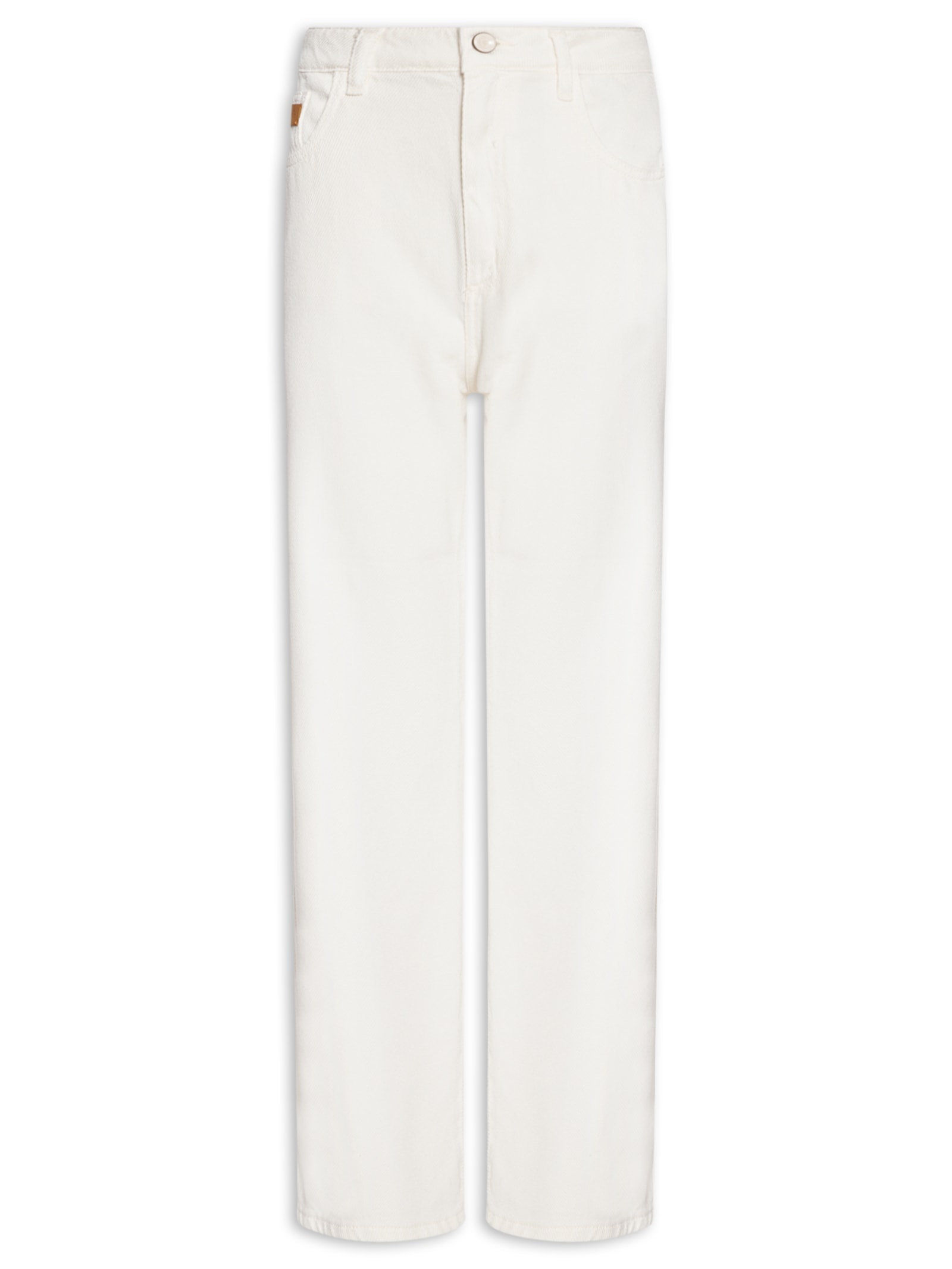 Calça Feminina Sarja Reta Super High Branco Lança Perfume