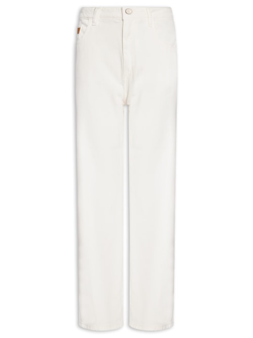 Calça Feminina Sarja Reta Super High - Branco