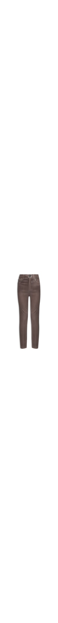Calça Feminina Sarja Skinny Basic High Like Leather - Marrom