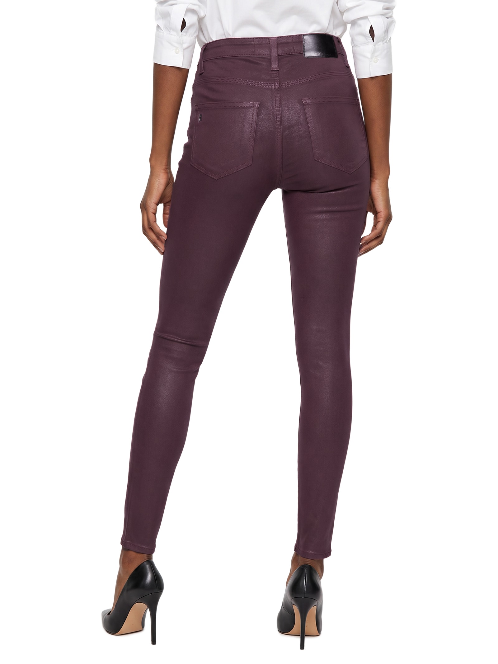 Calça Feminina Sarja Skinny Basic High Like Leather Vermelho Animale Jeans