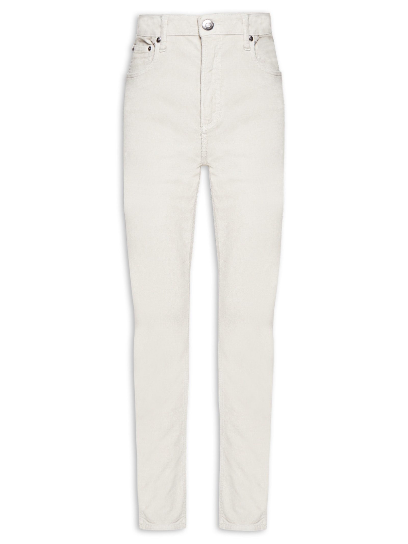 Calça Feminina Sarja Skinny Basic High Veludo Cinza Animale Jeans