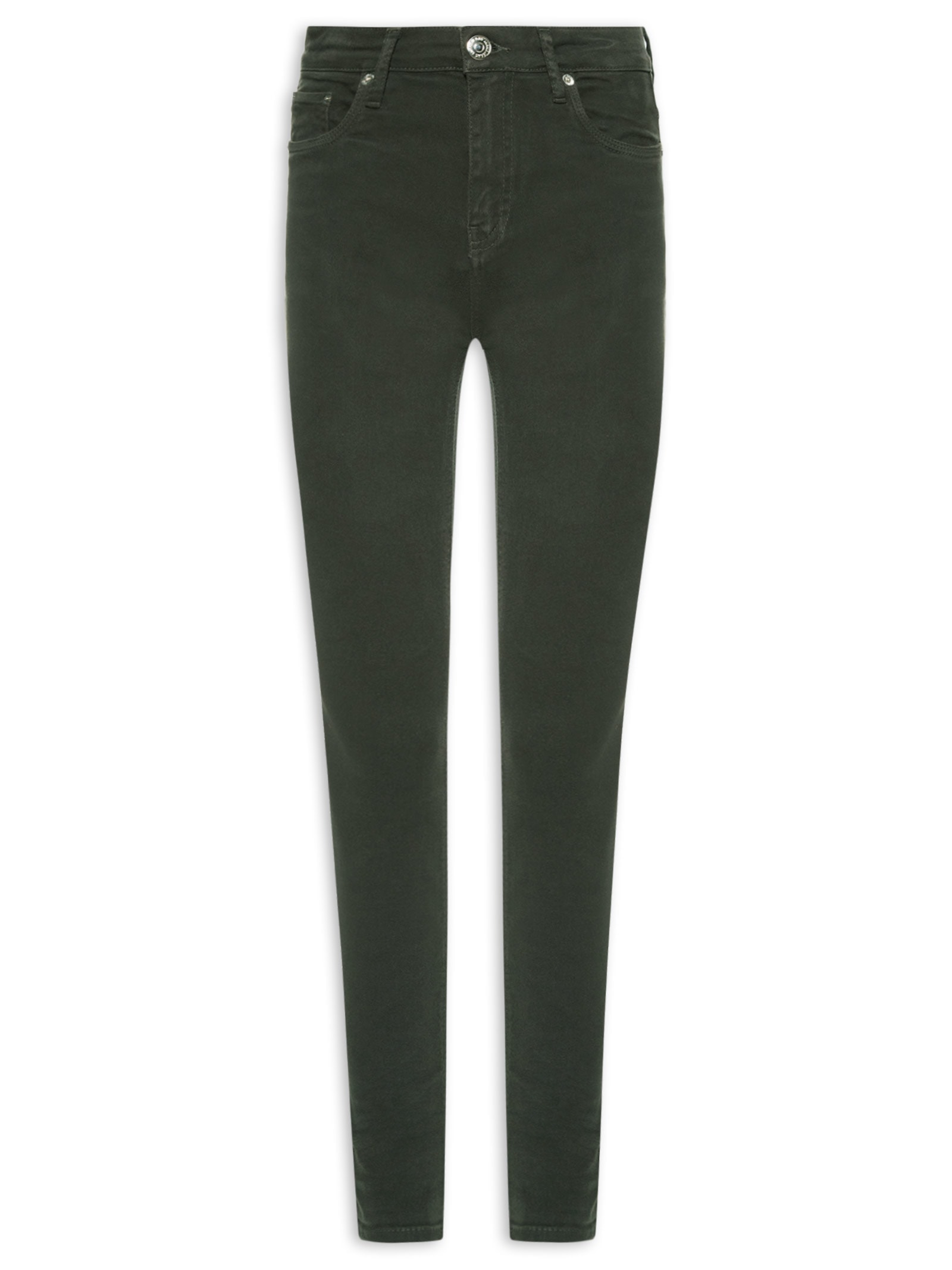 Calça Feminina Sarja Skinny Basic Midi Cinza Animale Jeans