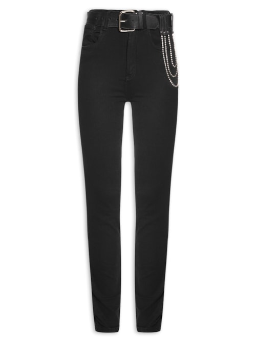 Calça Feminina Sarja Skinny Super High – Preto