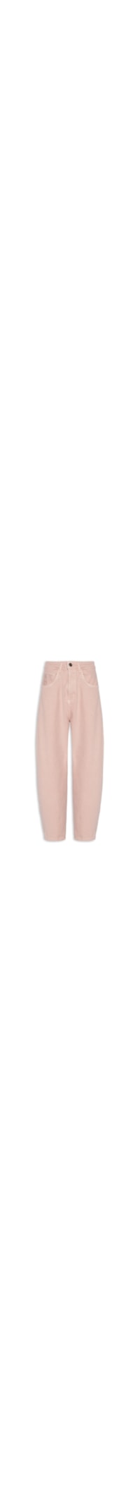 Calça Feminina Sarja Super Baggy Cintura Média - Rosa