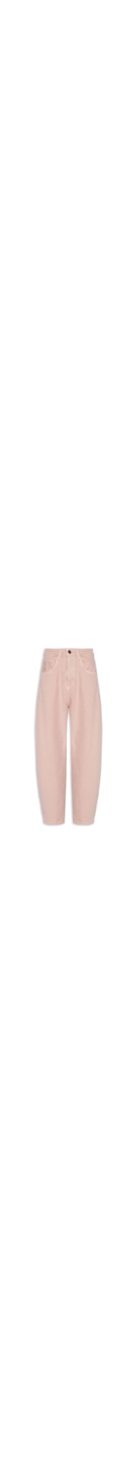 Calça Feminina Sarja Super Baggy Cintura Média - Rosa