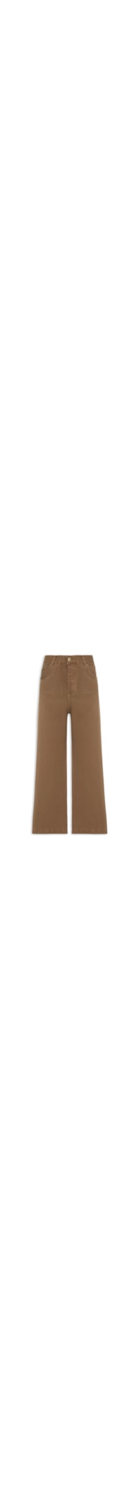 Calça Feminina Sarja Wide Cintura Alta - Marrom
