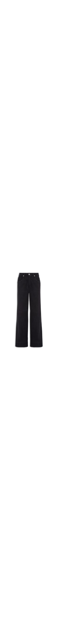 Calça Feminina Sarja Wide Leg Barra Larga - Preto