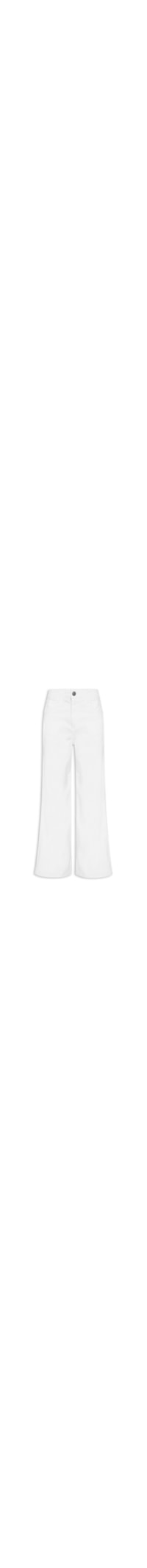 Calça Feminina Sarja Wide Leg Cintura Média - Branco