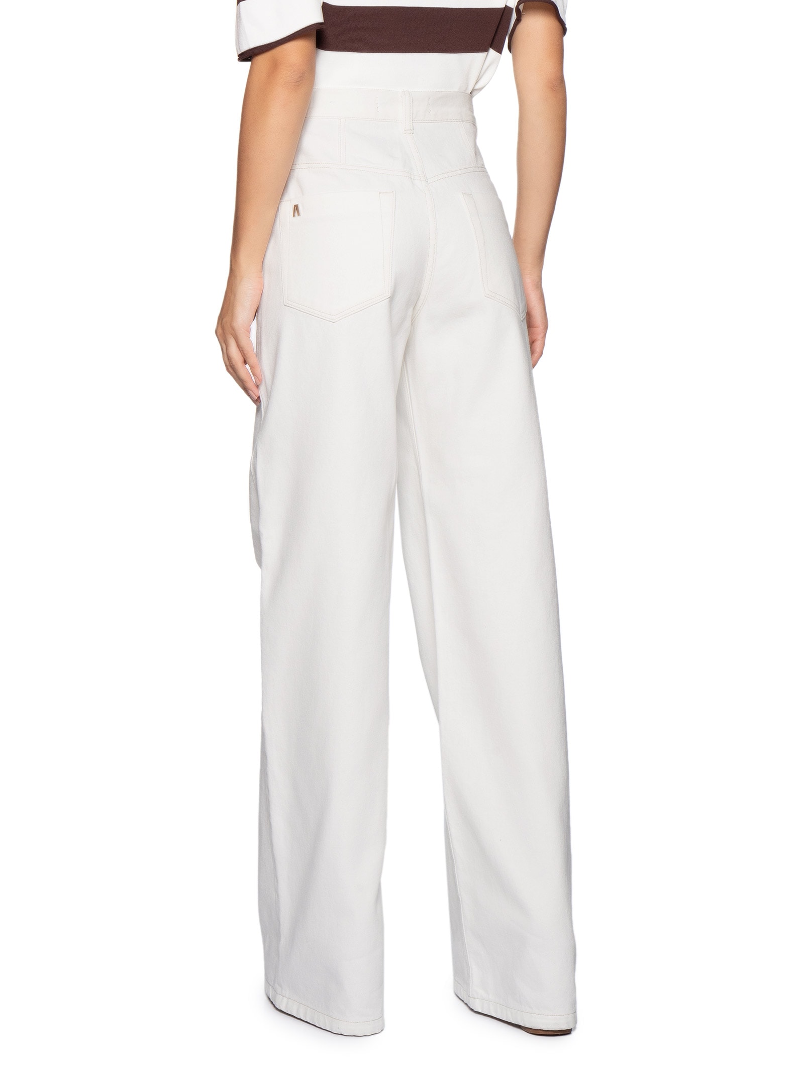 Calça Feminina Sarja Wide Leg Copenhague Basic Branco Animale Jeans