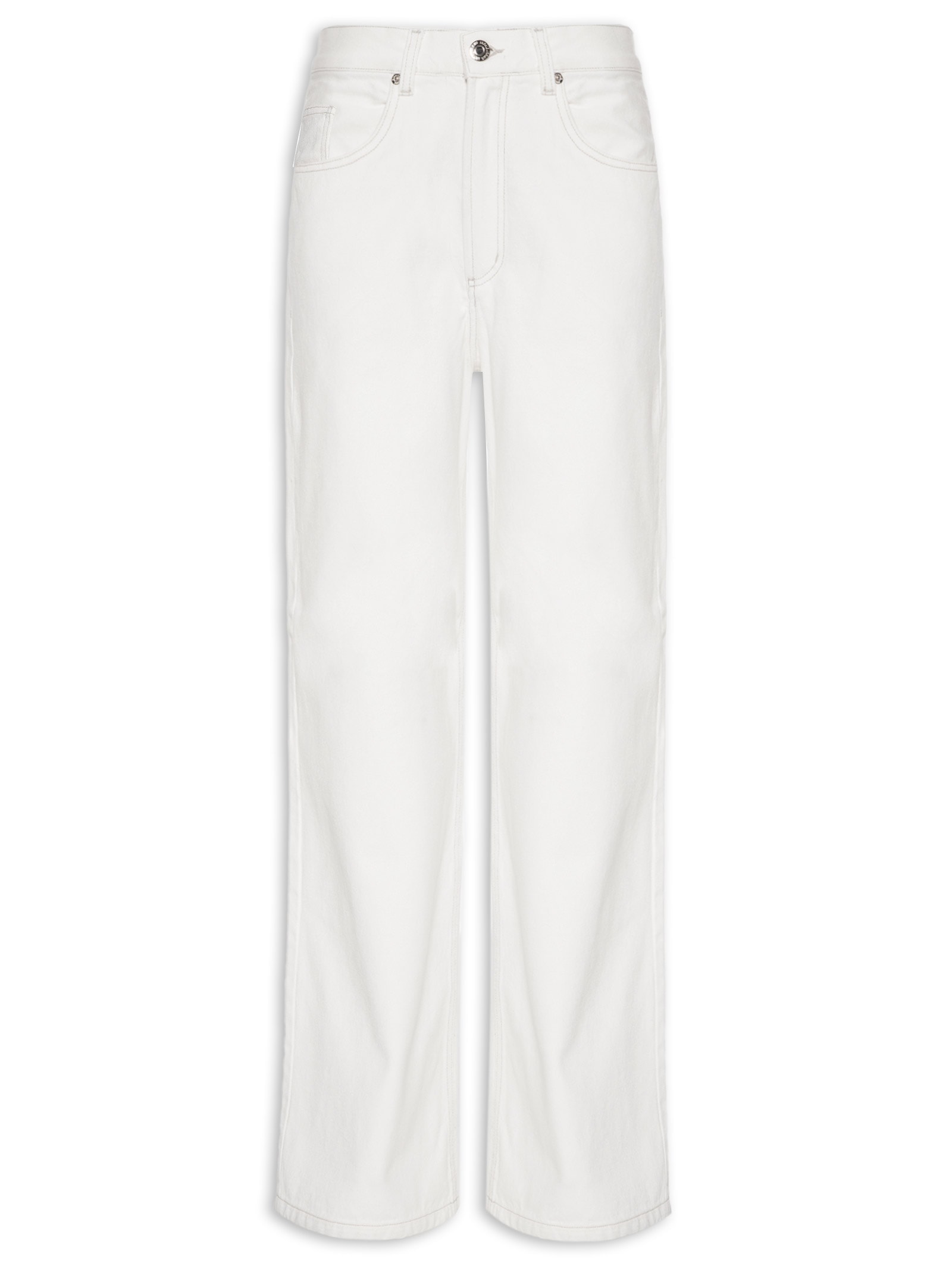 Calça Feminina Sarja Wide Leg Copenhague Basic – Branco Animale Jeans