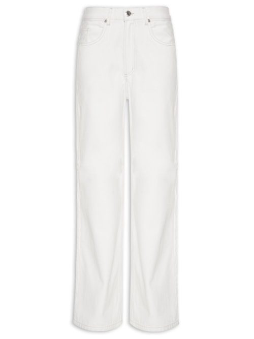 Calça Feminina Sarja Wide Leg Copenhague Basic – Branco
