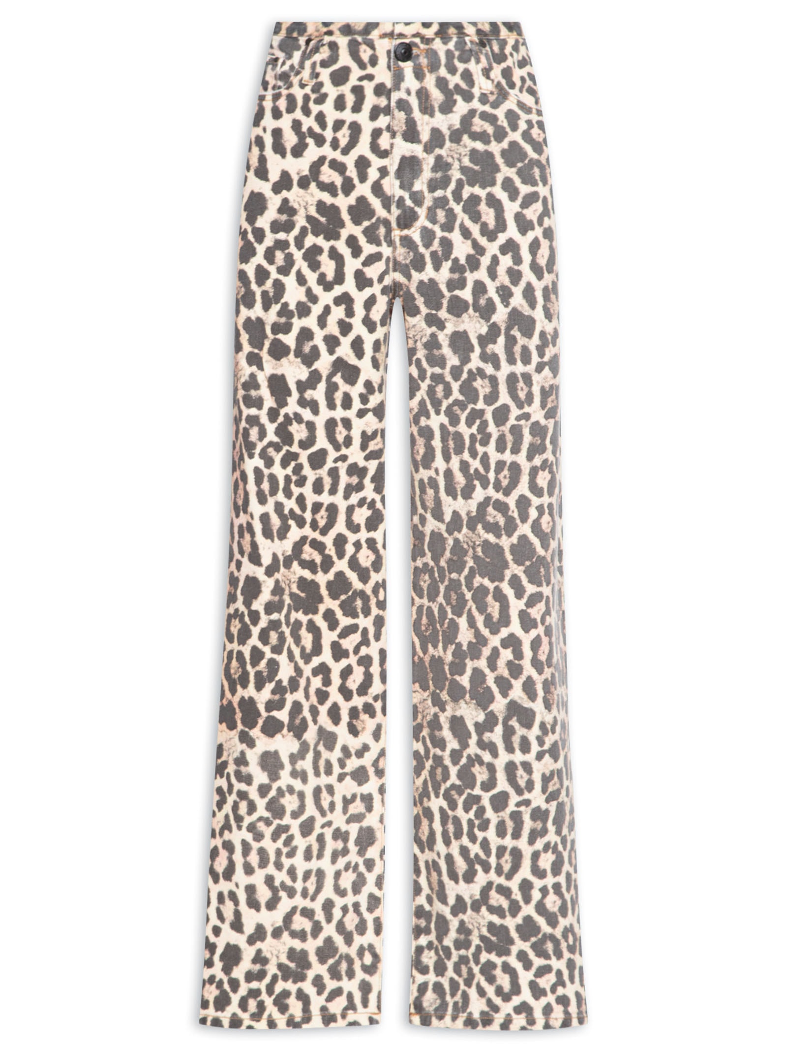 Calça Branca Blusa Animal Print Con Pantalon Blanco Animale Jeans