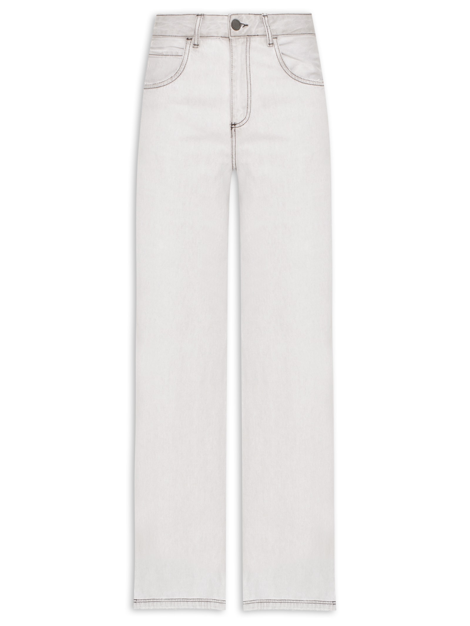 Calça Feminina Sarja Wide Leg Grey Cinza Cantão