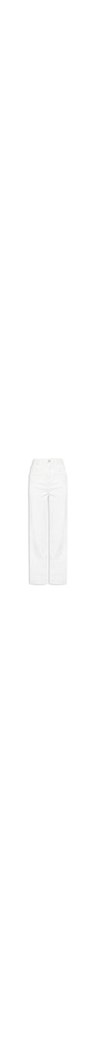 Calça Feminina Sarja Wide Leg Super High - Branco