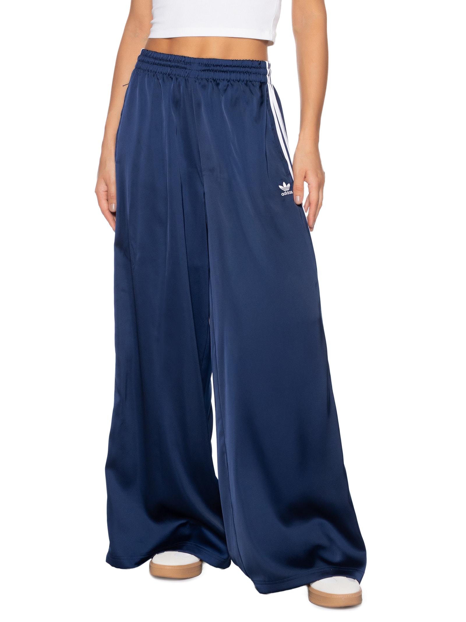 Calça Feminina Satin Wide Leg Azul Adidas Originals